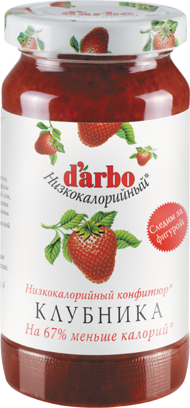 Конфитюр D`arbo Клубника с пониженной калорийностью (60% фруктов), 220г