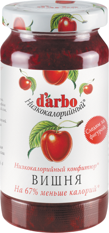 Конфитюр D`arbo Вишня с пониженной калорийностью (60% фруктов), 220г