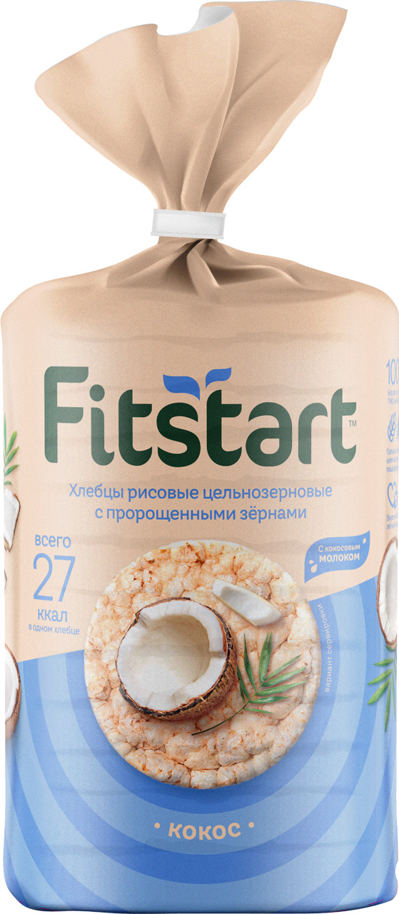 Хлебцы Fitstart рисовые Кокос, 100г
