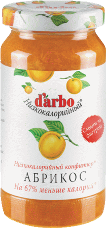 Конфитюр D`arbo Абрикос с пониженной калорийностью (60% фруктов), стекло 220г