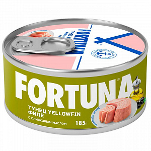 Тунец FORTUNA филе yellowfin с оливковым маслом, 185г