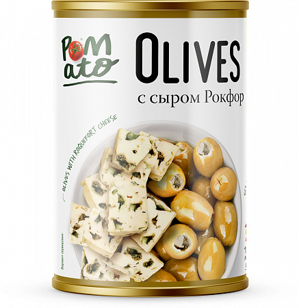 Оливки Pomato с сыром рокфор, 300г
