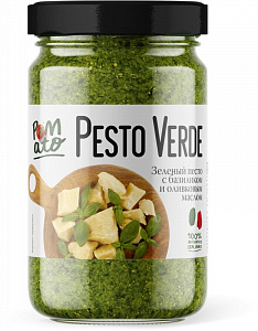Соус Pomato Зеленый песто с базиликом и оливковым маслом, 190г