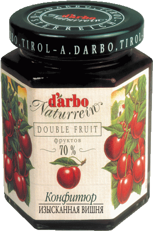 Конфитюр D`arbo Изысканная вишня (70% фруктов), стекло 200г