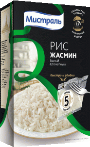 Рис Мистраль белый ароматный Жасмин в пакетах для варки, 5×80 г
