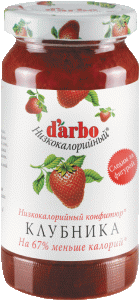Конфитюр D`arbo Клубника с пониженной калорийностью (60% фруктов), стекло 220г